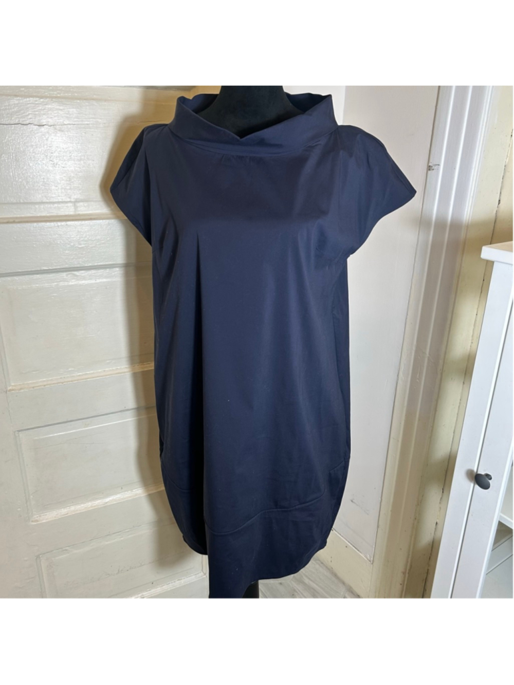 Women's Brunello Cucinelli Navy Sheath Dress XL Quiet Luxury Capsule Minimalist